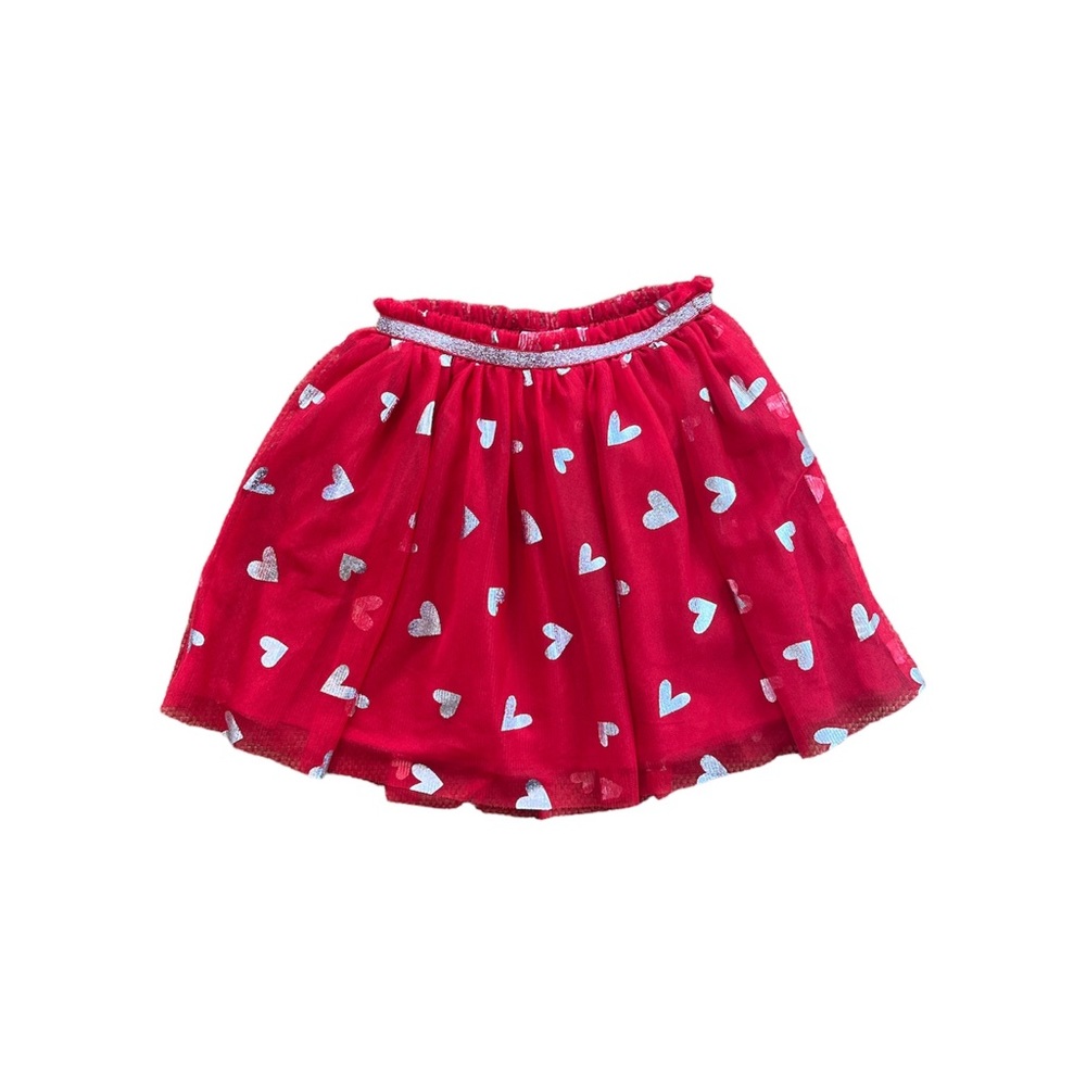 ⭐️ Cat & Jack tulle skirt.  Size S. 6/6X.  Red with hearts.